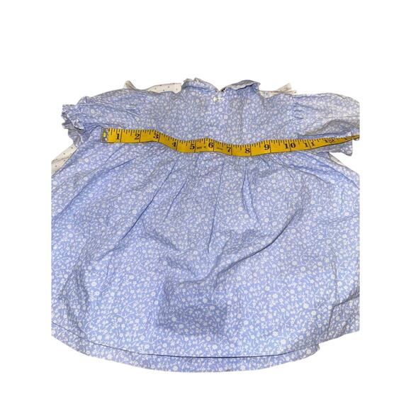 Vintage Mayfair Dress 18m - Floral Blue/White Pinafore, Peter Pan Collar - Picture 8 of 14